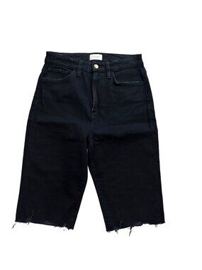 FAVORITE DAUGHTER Black Bermuda Denim Shorts Size 27 NEW